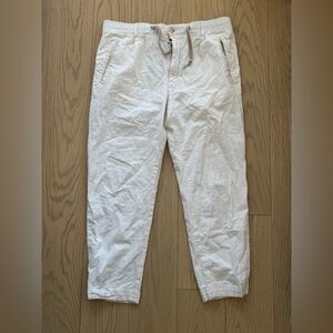 MNG Man Sustainable Linen-Blend Drawstring Pants Beige Size 34